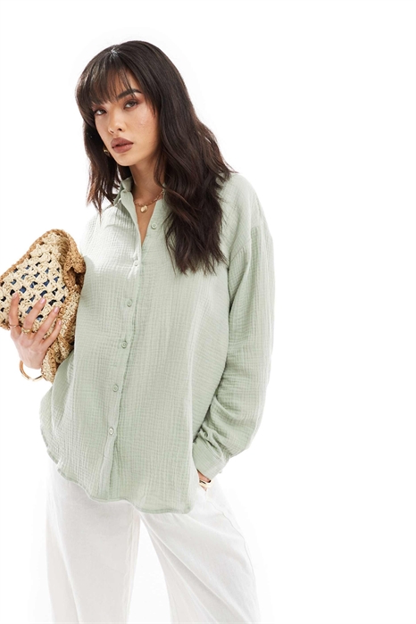 Рубашка свободного кроя из марли co-ord артикул 134225152