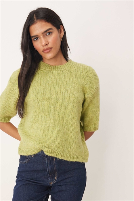 Свитер с короткими рукавами из трикотажа артикул 148918370