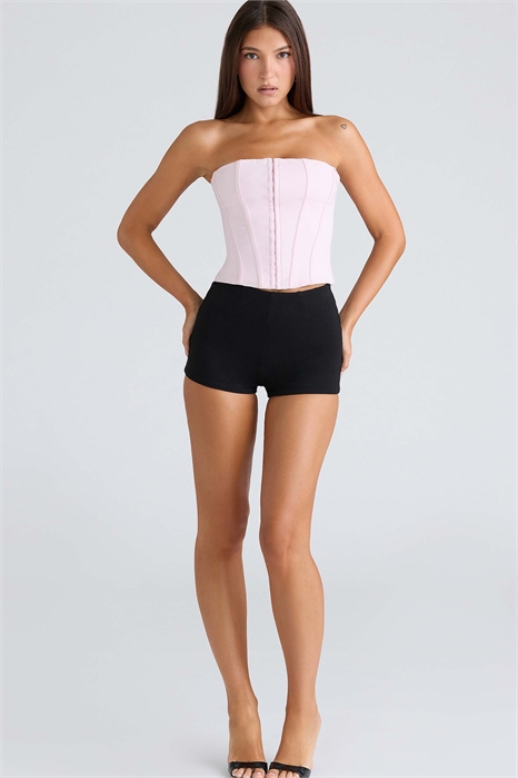 Розовый эластичный корсет-топ без бретелек артикул 151560990
