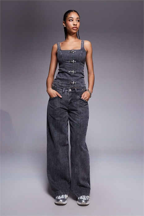 Джинсы свободного кроя с пряжкой co-ord артикул 150529159