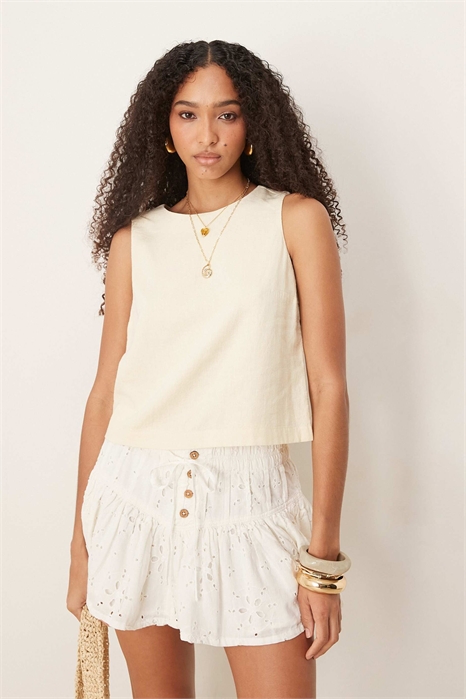 Топ из льна с завязками артикул 141415830