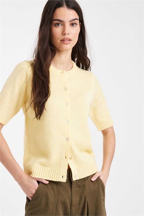 Кардиган с коротким рукавом и круглым вырезом артикул 151058177