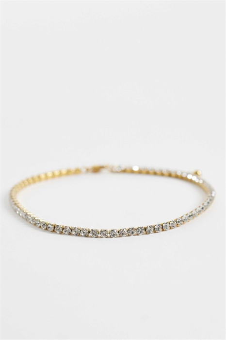 ASOS DESIGN Curve: водонепроницаемый браслет на лодыжку из нержавеющей стали с кристаллами в виде цепочки артикул 155726049