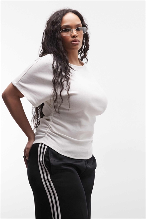 Футболка с зауженной талией артикул 152354237