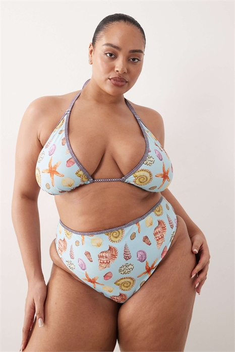 ASOS DESIGN Curve — бикини-трусики с высоким вырезом и высокой талией, с рисунком в виде морской звезды артикул 153747052