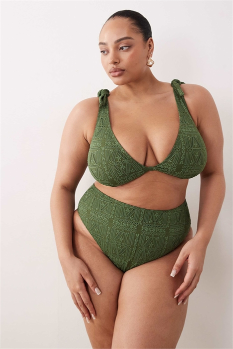 ASOS DESIGN Curve — бикини-трусики с высокой талией и высоким вырезом артикул 154039237