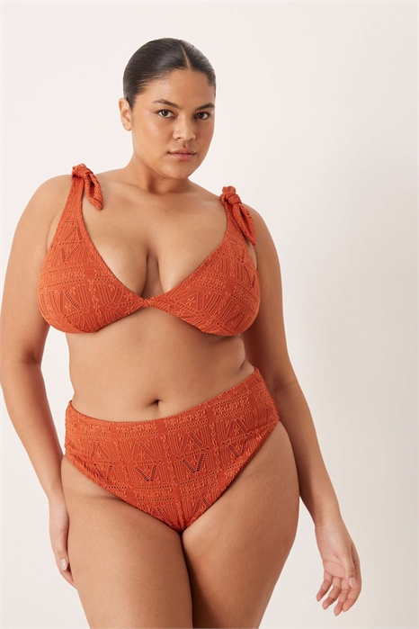 ASOS DESIGN Curve Kyle — бикини-трусики с высоким вырезом и высокой талией, украшенные вышивкой «Азорские острова» артикул 150779117