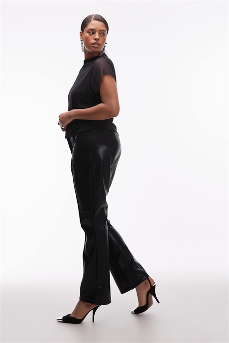 ASOS DESIGN Curve: узкие брюки с расклешенным низом под кожу и отстрочкой артикул 149269066