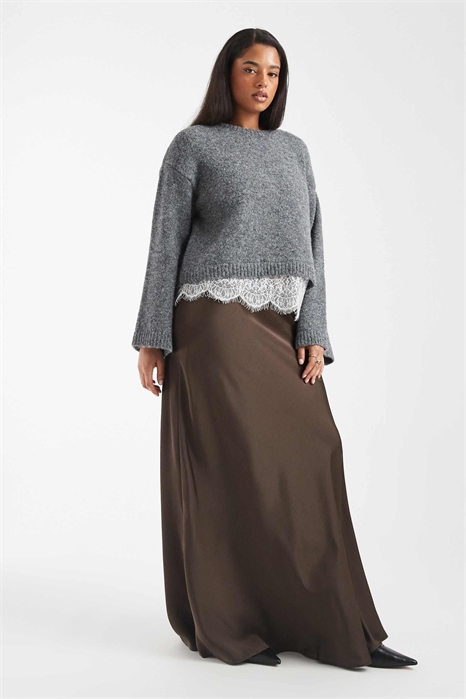 Атласная юбка макси артикул 152930689