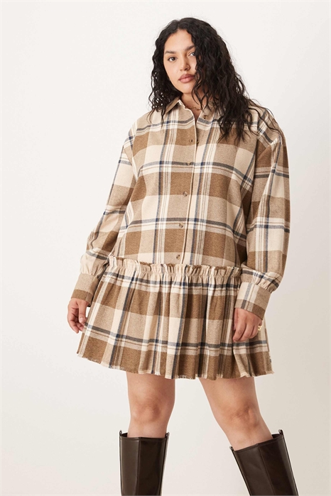 ASOS DESIGN: мини-платье-рубашка с заниженной талией для полных артикул 148711167