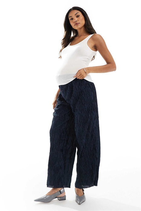 Брюки с широкими брючинами и текстурной плиссировкой артикул 148029833
