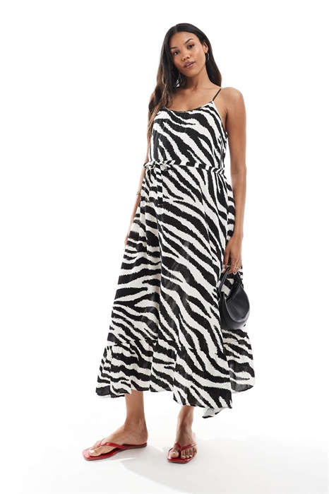 Простое платье-комбинация с рюшами до щиколотки артикул 144536508