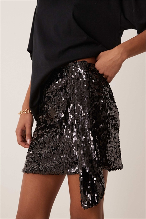 Черная мини-юбка артикул 148232779