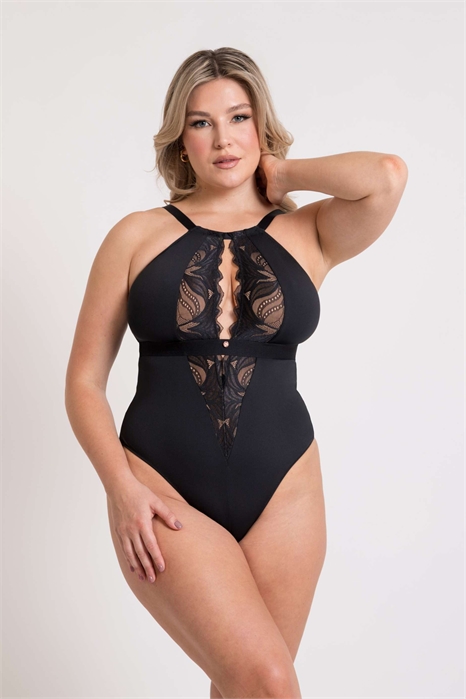 Боди из эластичного кружева с различными вариантами ношения от Scantilly для полной груди артикул 153374496