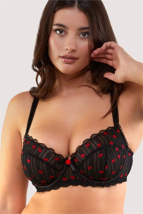 Бюстгальтер-балконет с вышивкой «Элоди и бутон розы» артикул 151832481