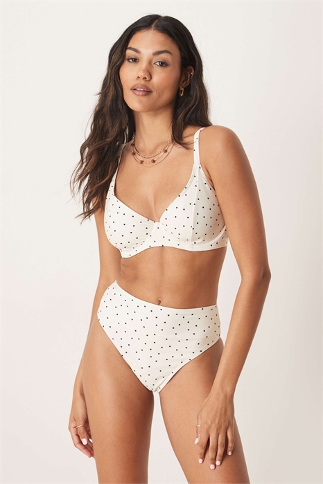 Бикини-трусики с высокой талией в мелкий горошек артикул 141008117
