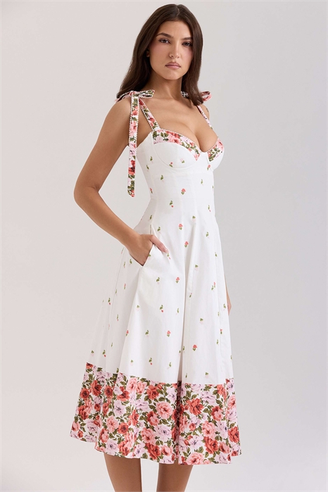 Летнее платье средней длины из эластичного хлопка от Emely артикул 149148457