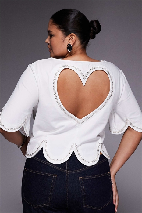 Футболка с вырезом в форме сердца артикул 151056003