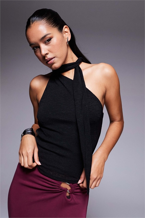 Топ с тонким вязаным шарфом и завязками на шее от Mathias артикул 140137348