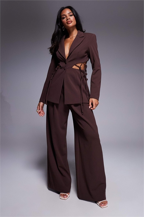 Брюки-креп с широкими брючинами co-ord артикул 144767908