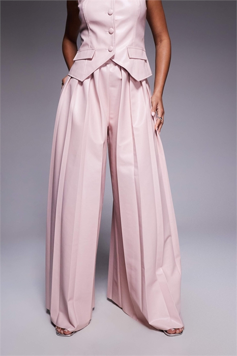 Брюки из полиуретана с плиссировкой co-ord артикул 148917454