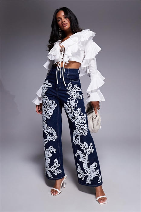 Джинсы Cornelli с прямыми брючинами и декоративными элементами артикул 144211586