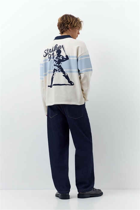 Поло с длинными рукавами и вставками артикул 156279166