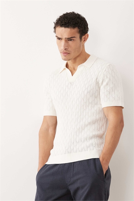 Трикотажная рубашка-поло с короткими рукавами артикул 155651325