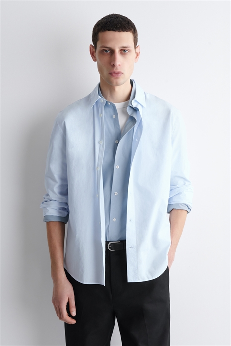 Расслабленная рубашка из хлопкового поплина пима артикул 1289730011