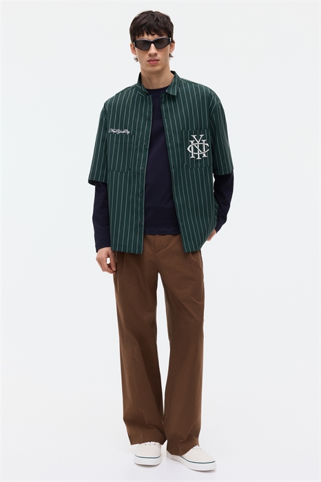 Рубашка с вышитым узором и прямым кроем артикул 1329535001