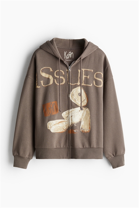 Зип худи оверсайз с принтом артикул 1227730011