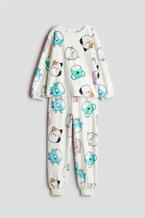 Велюровая пижама с принтом артикул 1256400001