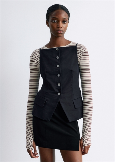 Приталенный жилетный топ артикул 1260743003