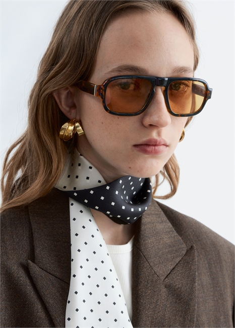 Солнцезащитные очки Aviator с квадратной оправой артикул 1325975001