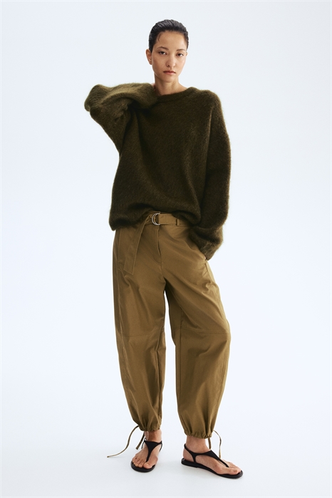 Хлопковые брюки с поясом артикул 1327235002