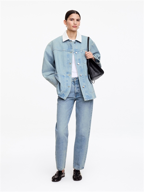 Джинсовая куртка с вельветовым воротником артикул 1336029001