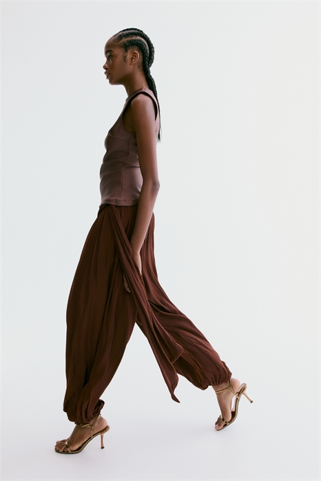 Брюки-баллоны с драпированными вставками артикул 1336926002