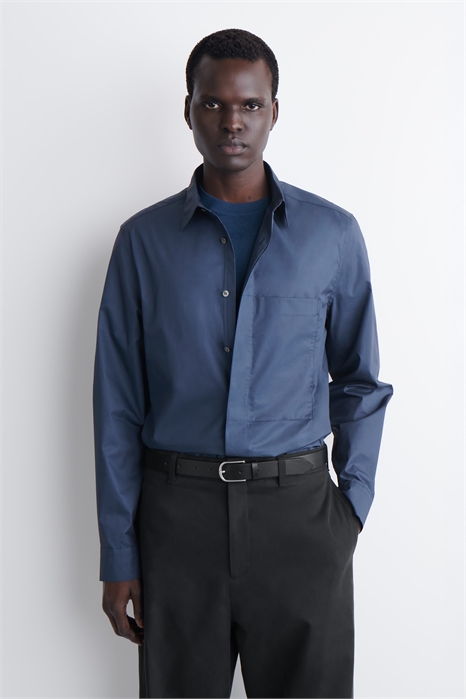 Рубашка из хлопкового поплина с узкими карманами артикул 1339502001