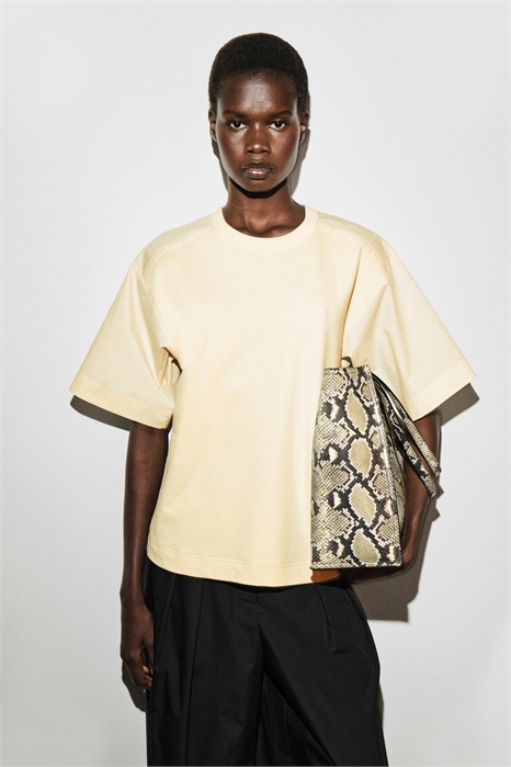 Футболка из джерси с поплиновыми вставками артикул 1327028002