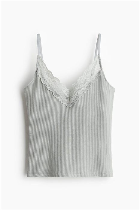 Топ на бретельках с кружевной отделкой артикул 1281786028