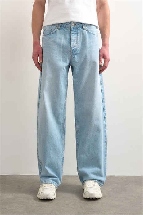 Джинсы свободного кроя с круглым дизайном артикул 154333227