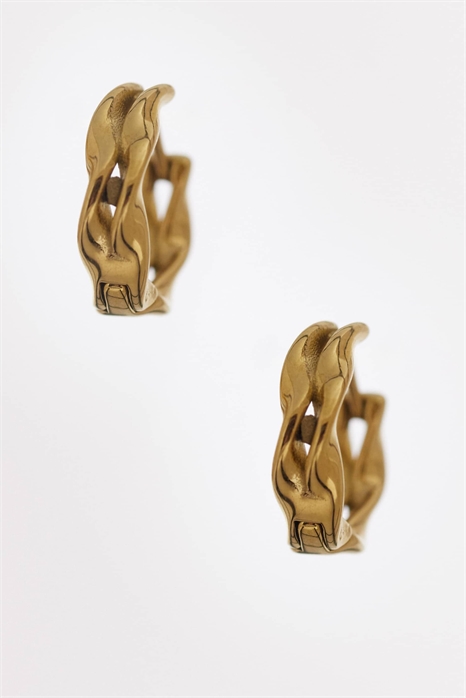 Водонепроницаемые серьги-кольца из нержавеющей стали с витыми элементами и двумя рядами артикул 155003973