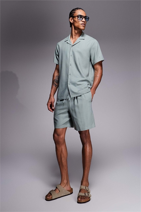 Короткие шорты под льняной артикул 152859341