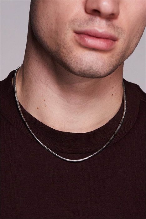 Ожерелье из змеевидной цепочки с закругленными звеньями артикул 154334232