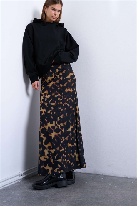 Макси-юбка из сетки с животным принтом артикул 154291496
