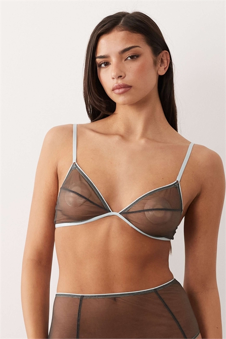 Бюстгальтер-треугольник Emilia из прозрачной сетки с контрастной окантовкой артикул 153840725