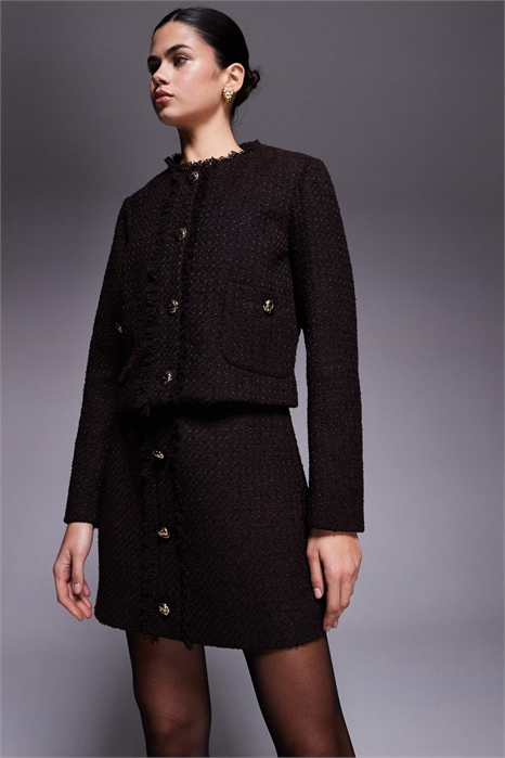 Мини-юбка с пуговицами попереду из букле артикул 152830299