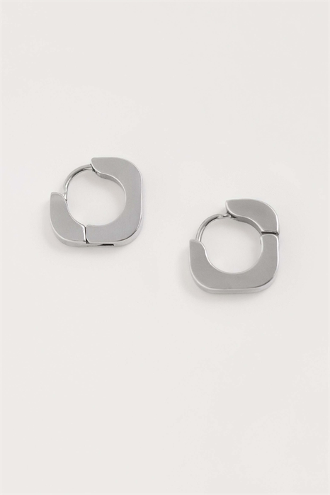 Водонепроницаемые квадратные серьги-кольца из нержавеющей стали с закруглёнными краями артикул 154862199