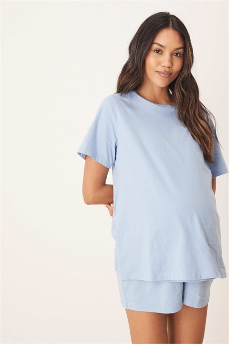 ASOS DESIGN: Пижамная футболка для беременных с боковым разрезом, подходящая для кормления артикул 141614019