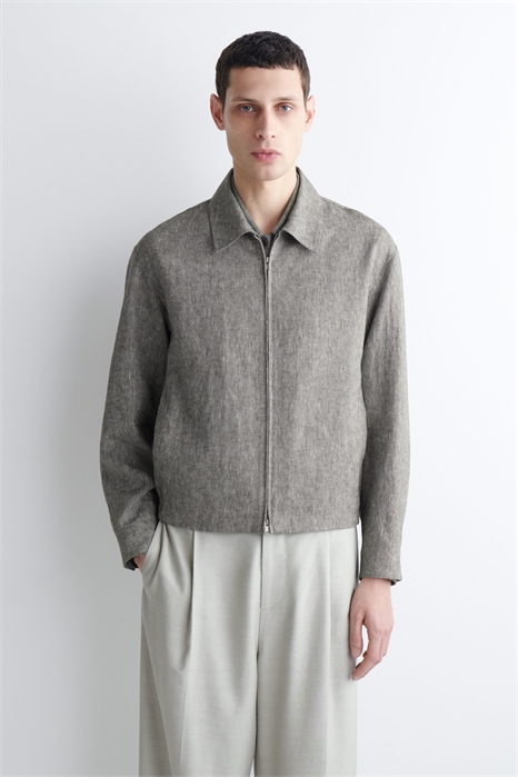 Льняная куртка-блузон артикул 1314437001